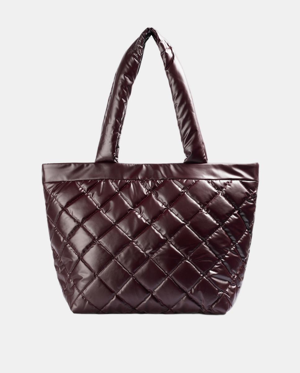 Mala Shopper Metalizada Acolchoada Bordeaux-3