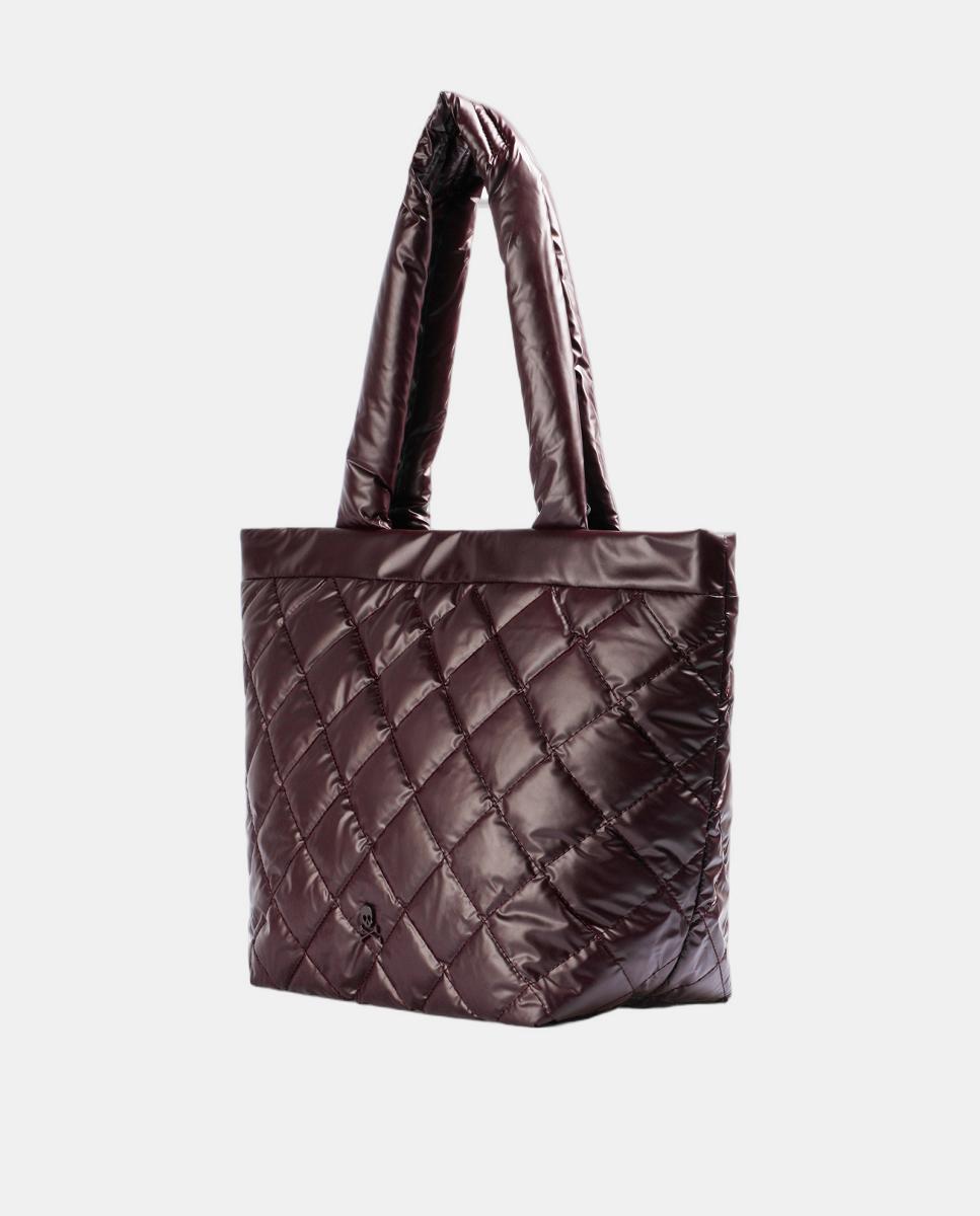 Mala Shopper Metalizada Acolchoada Bordeaux-4