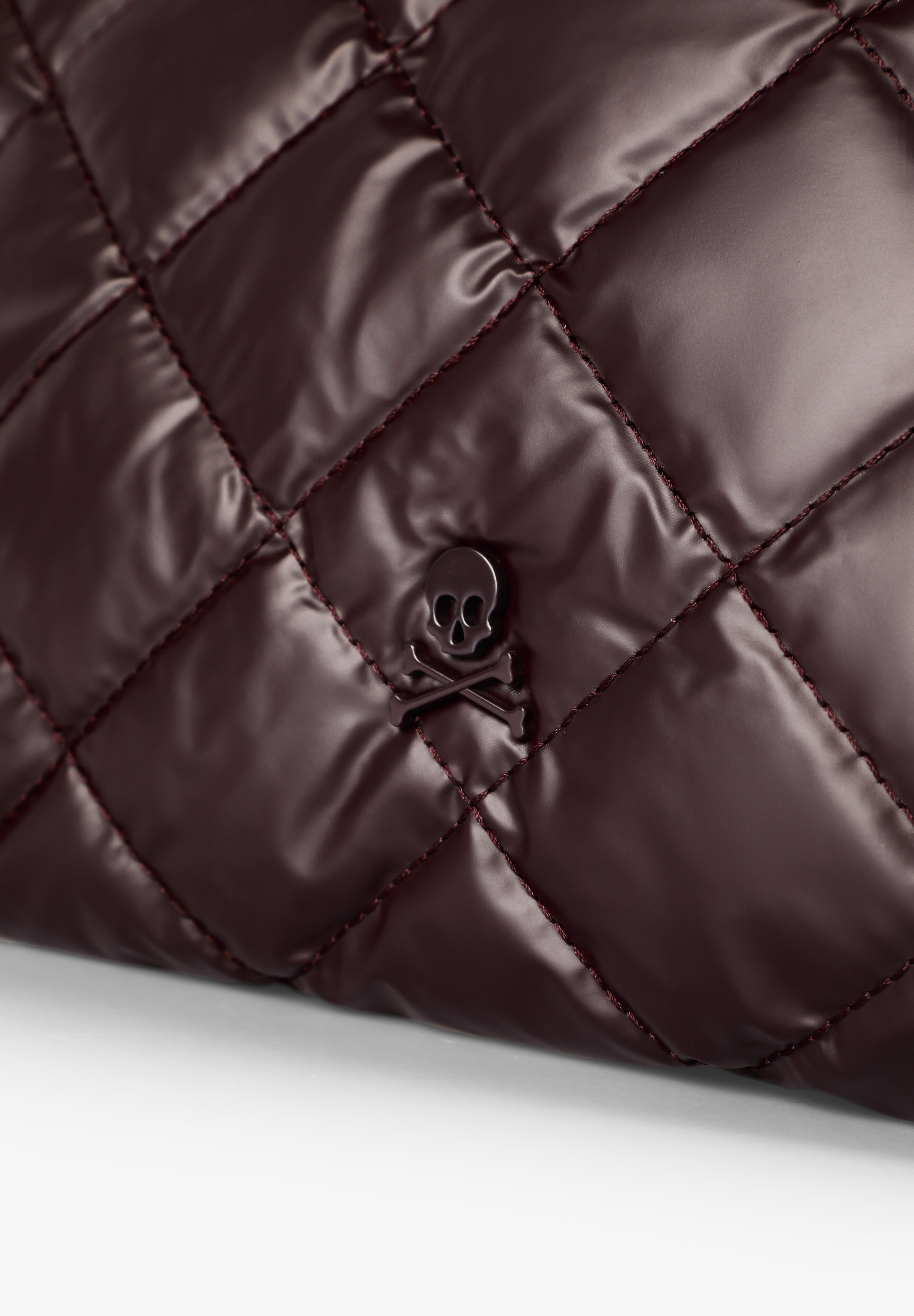 Mala Shopper Metalizada Acolchoada Bordeaux-5