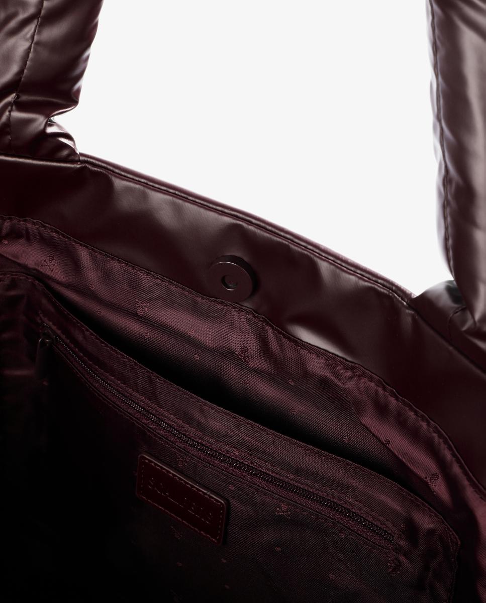 Mala Shopper Metalizada Acolchoada Bordeaux-6