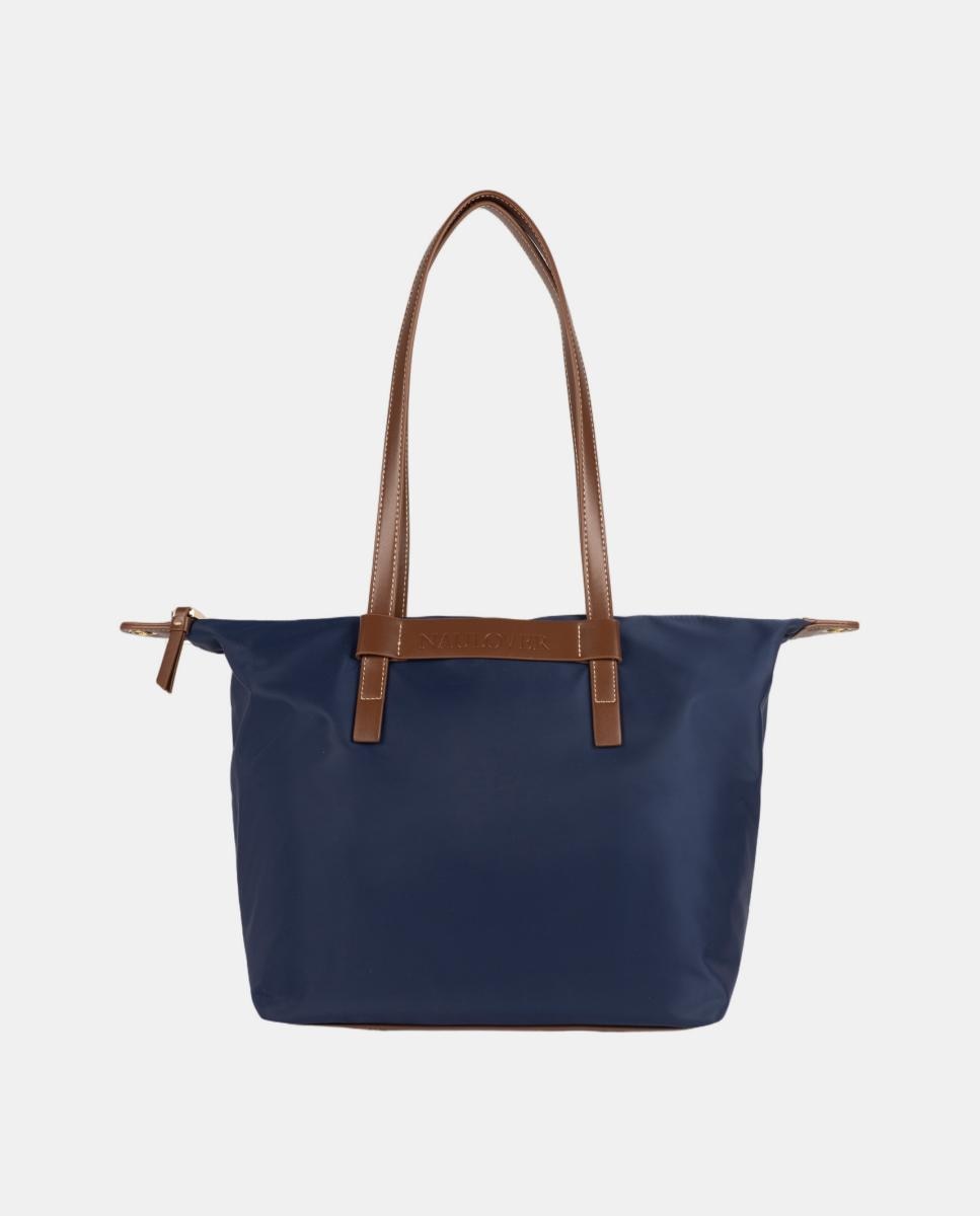 Imagem 0 de Mala de Formato Shopper com Fecho de Correr e Detalhes em Contraste.