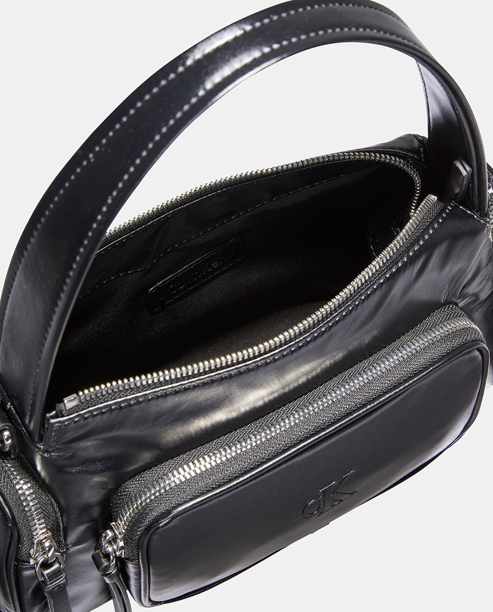 Mala CK Casual Multibolsos Metalizada Preto-3