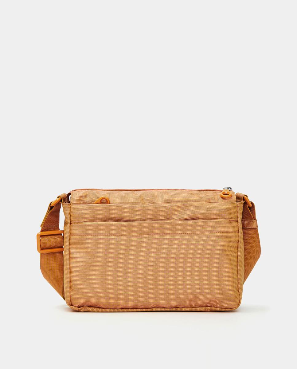 Mala a Tiracolo em Tecido Multibolsos Laranja-3