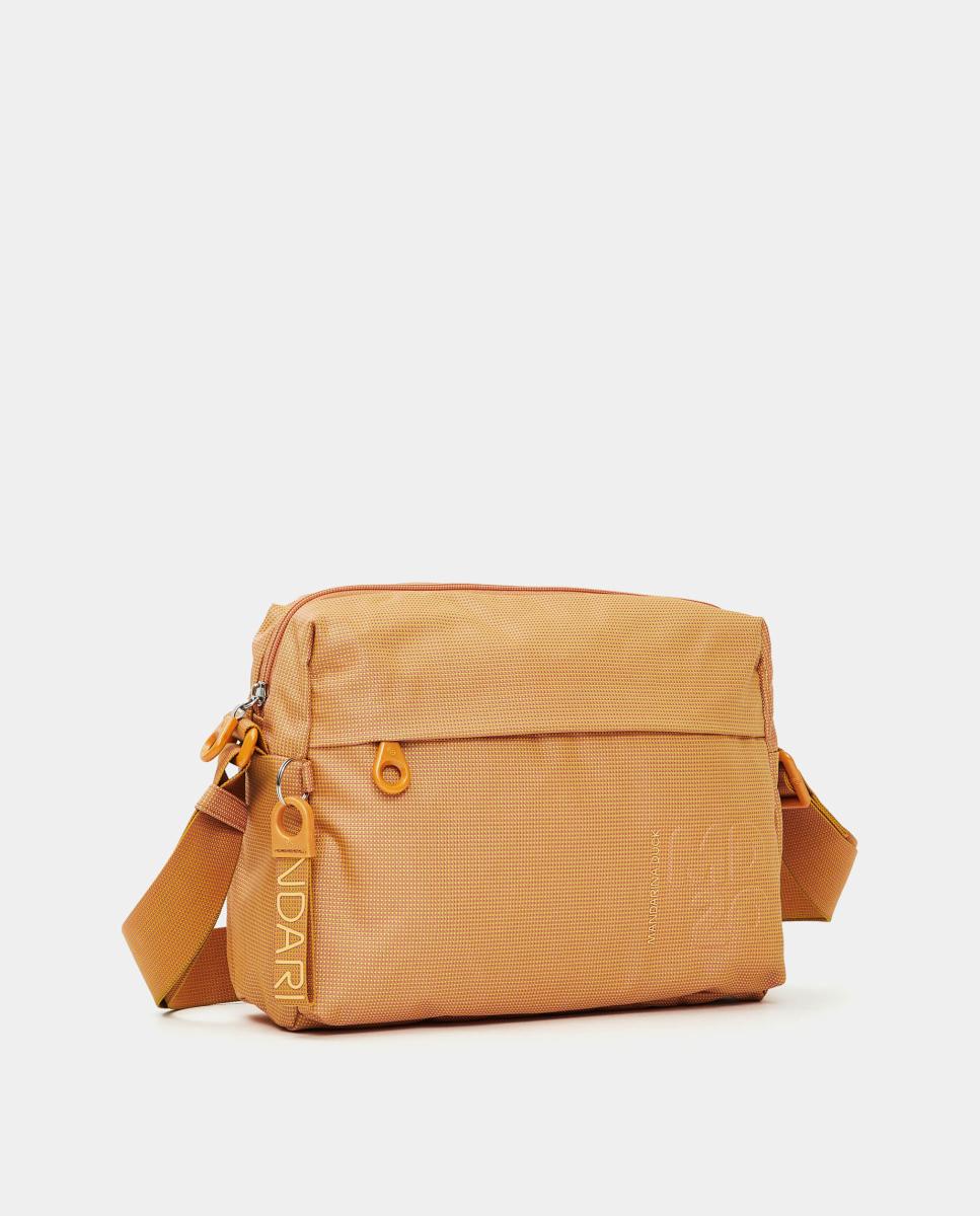 Mala a tiracolo média de mulher Mandarina Duck cinzento-escuro com fecho de correr Laranja-2