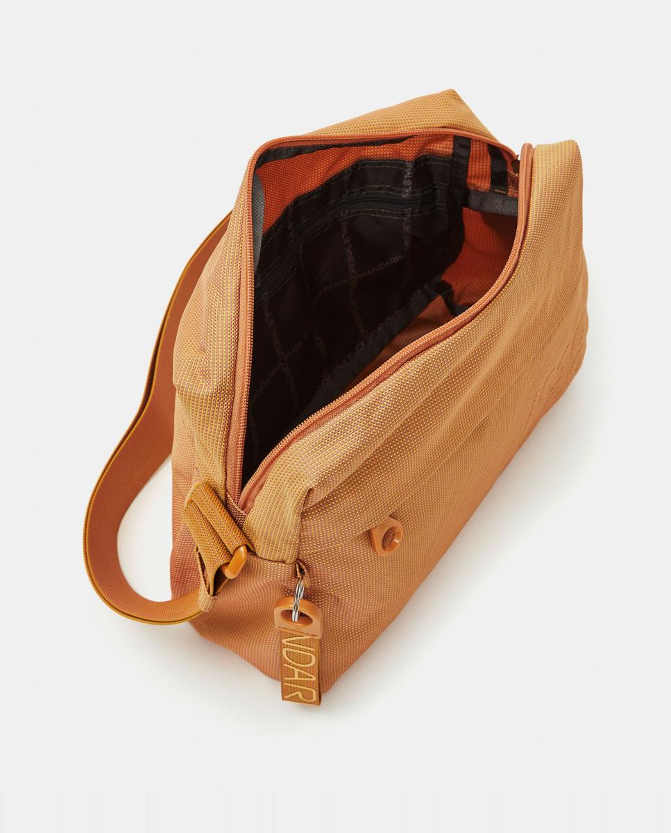 Mala a tiracolo média de mulher Mandarina Duck cinzento-escuro com fecho de correr Laranja-4