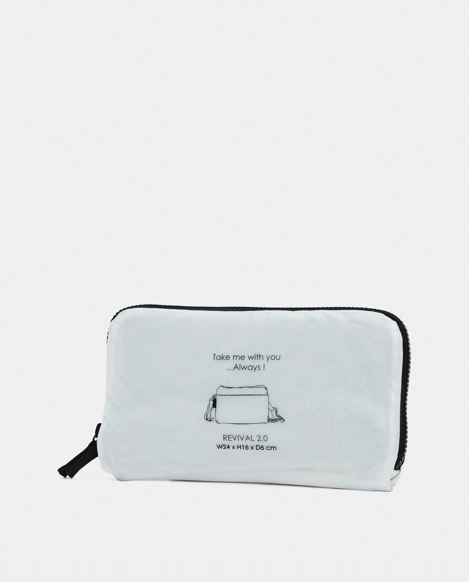 Mala a Tiracolo de Pochette Tripla - Branco Preto-2