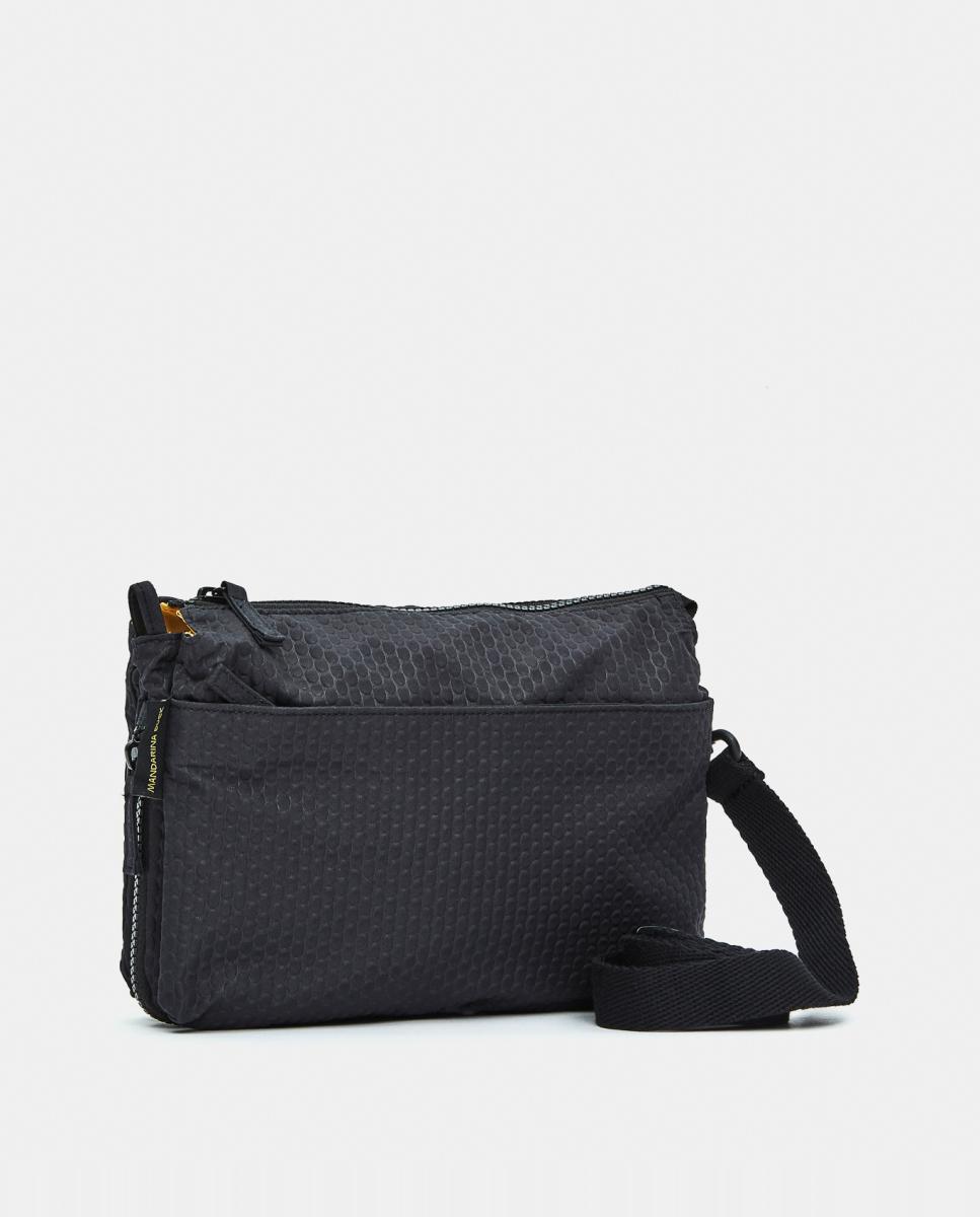 Mala a Tiracolo de Pochette Tripla - Branco Preto-3