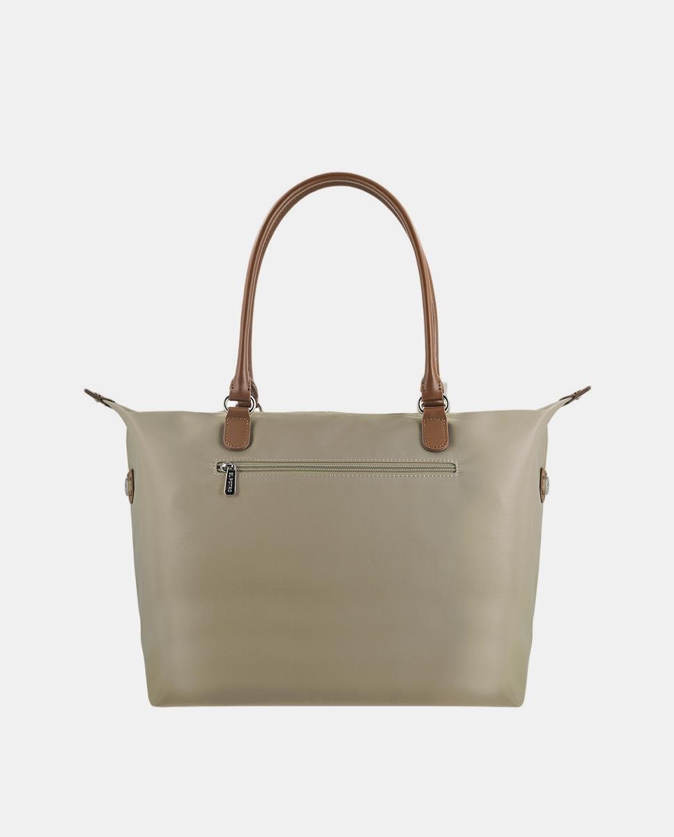 Mala Shopper com Alças de Ombro Taupe-3