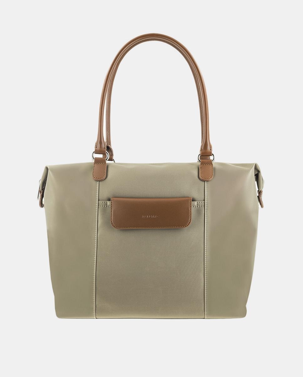 Mala Shopper com Alças de Ombro Taupe-4