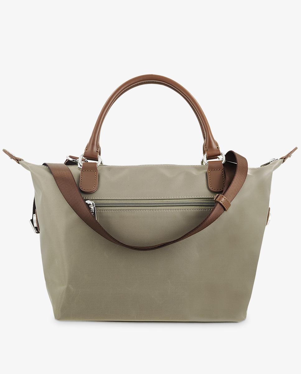 Mala Tipo Cesta com Alças de Mão e Alça de Tiracolo Ajustável Taupe-3