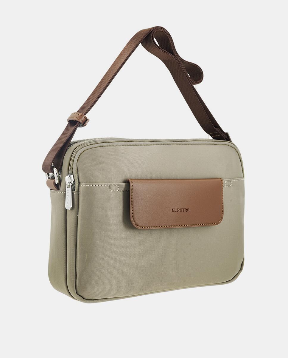 Mala a Tiracolo com Alça Ajustável Taupe-2