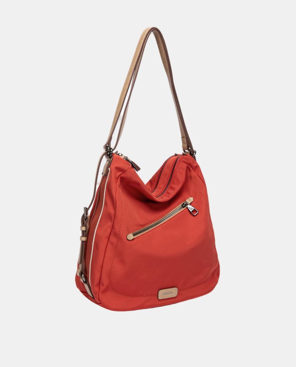 Mala Multifunções em Tecido com Fechos de Correr Vermelho-2