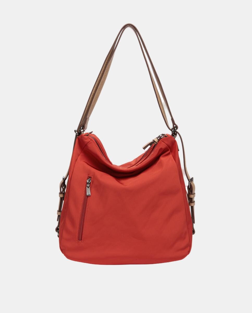 Mala Multifunções em Tecido com Fechos de Correr Vermelho-3