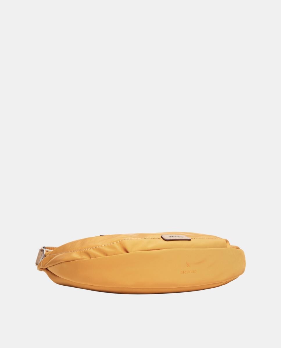 Mala a Tiracolo em Tecido com Fechos de Correr Amarelo-4