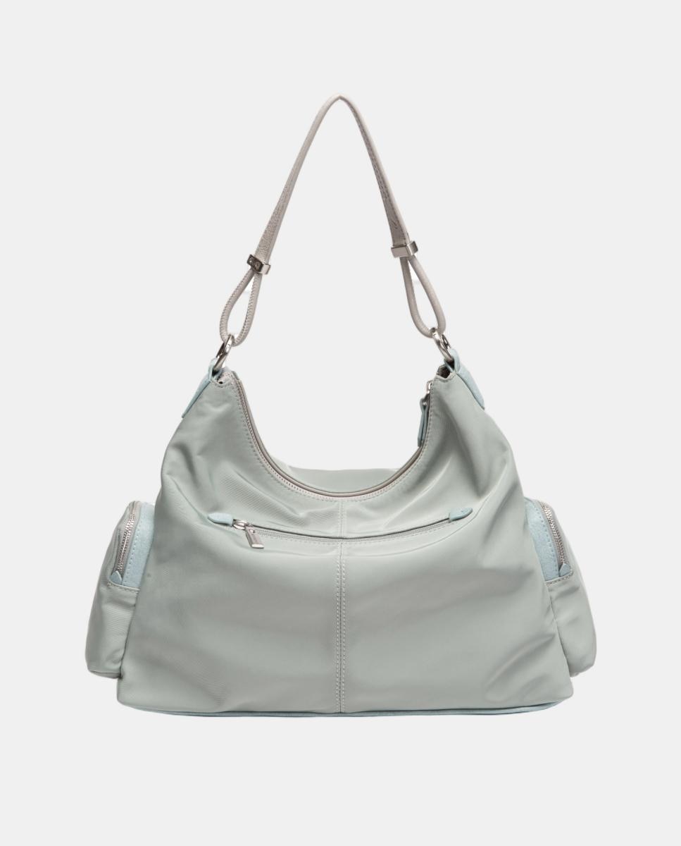 Mala de Ombro em Tecido Multibolsos Azul-3