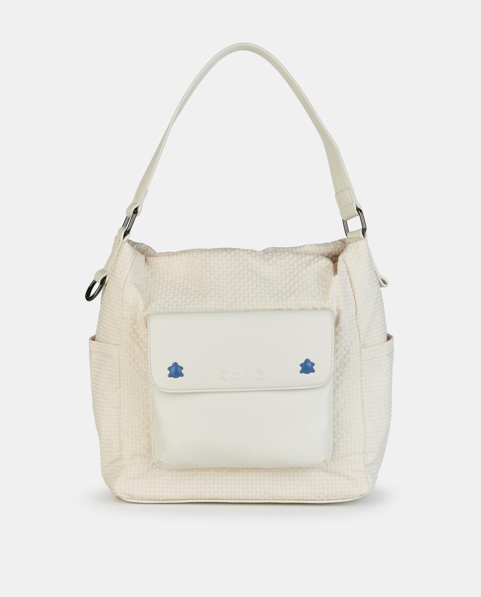 Mala Hobo com Fecho de Correr Bege-1