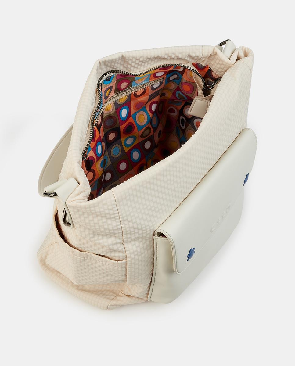 Mala Hobo com Fecho de Correr Bege-3