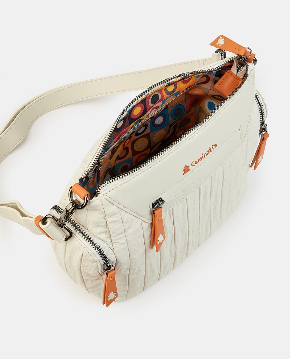 Mala Crossbody com Fecho de Correr Branco-3