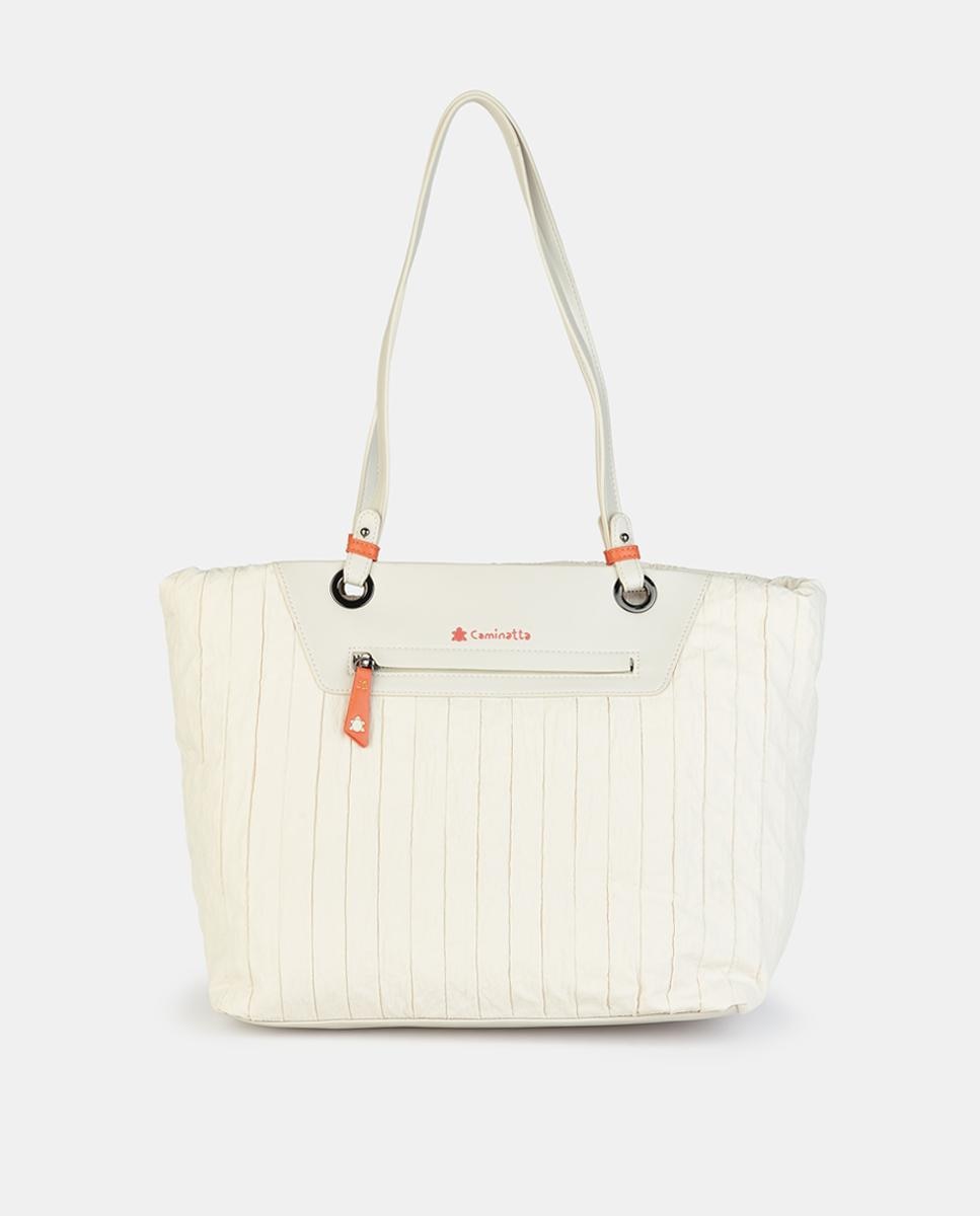 Mala Shopper com Fecho de Correr Branco-1