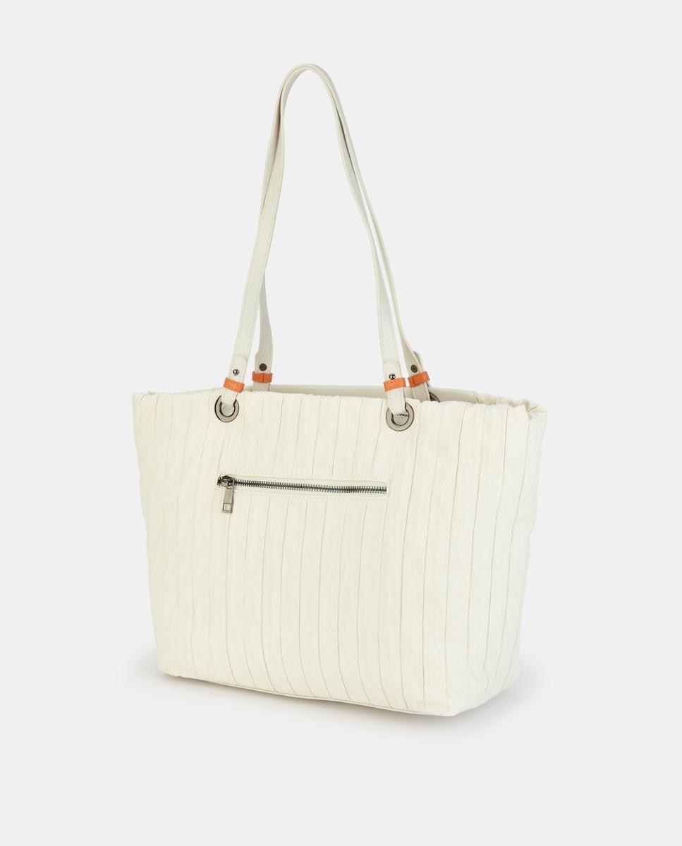 Mala Shopper com Fecho de Correr Branco-2