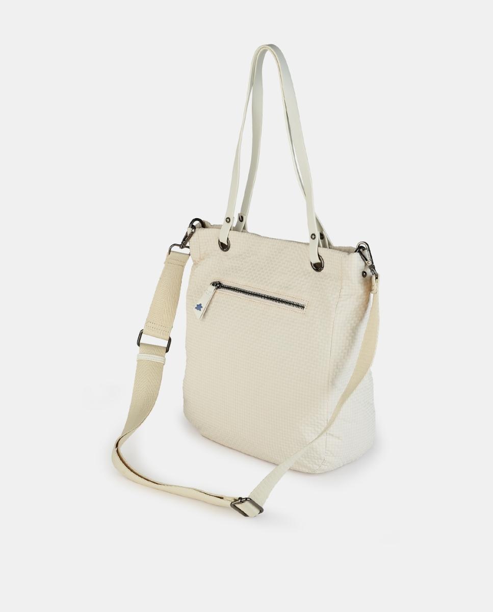 Mala Shopper com Fecho de Correr Bege-2