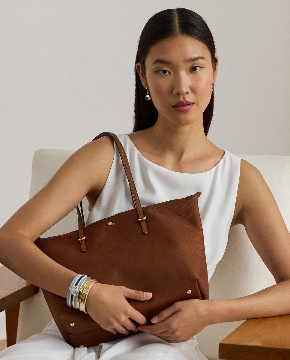 Mala Tipo Tote Keaton Média de Nylon Castanho-6