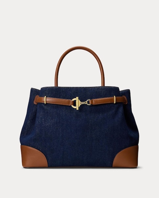 Imagem 0 de Mala Satchel Grande em Pele e Ganga.