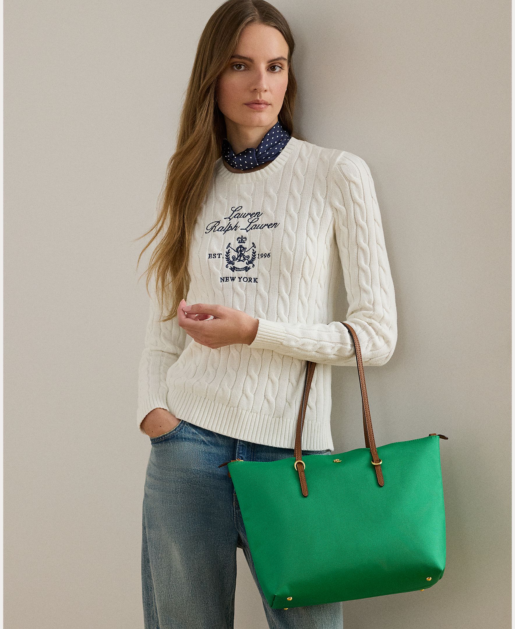 Mala Tipo Tote Keaton Média de Nylon Verde-7