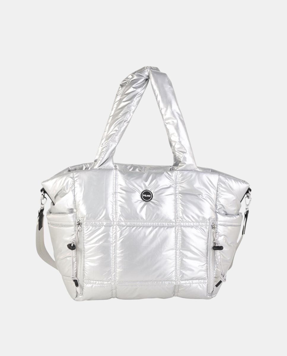 Mala Shopper Grande Acolchoada de Material Técnico Ultra Ligeiro Prata-1