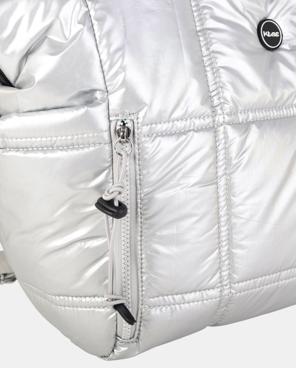 Mala Shopper Grande Acolchoada de Material Técnico Ultra Ligeiro Prata-3