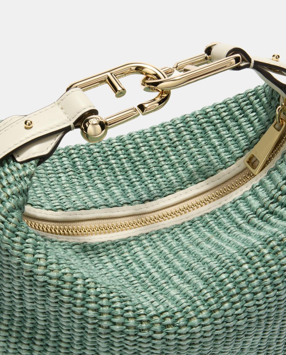 Mala Tonie Mini Hobo Tuscany Woven Verde-claro-4