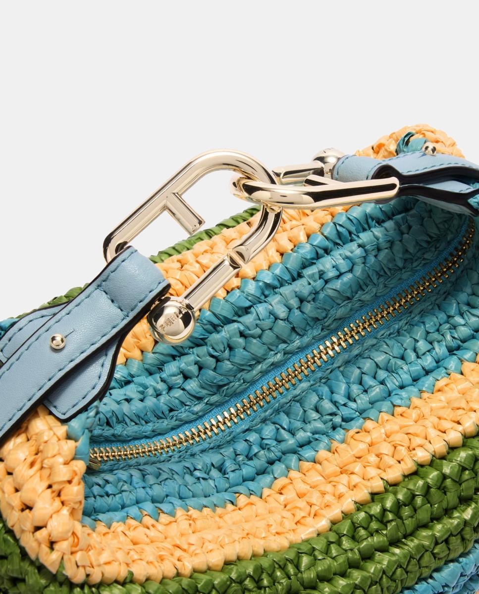 Mala Tonie Mini Hobo de Crochet às Riscas Multicolor-5