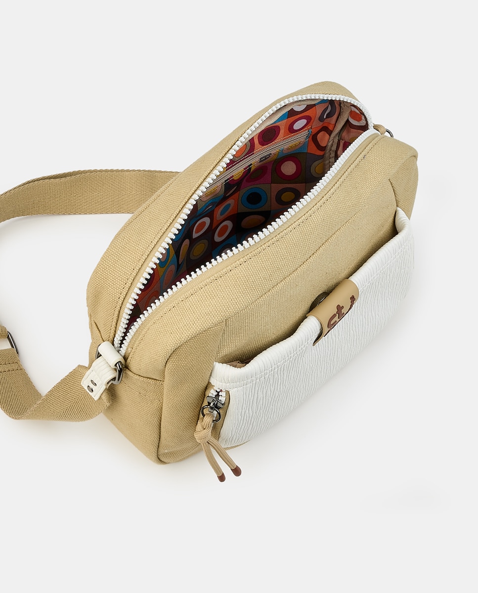 Mala Crossbody com Fecho de Correr Branco-3