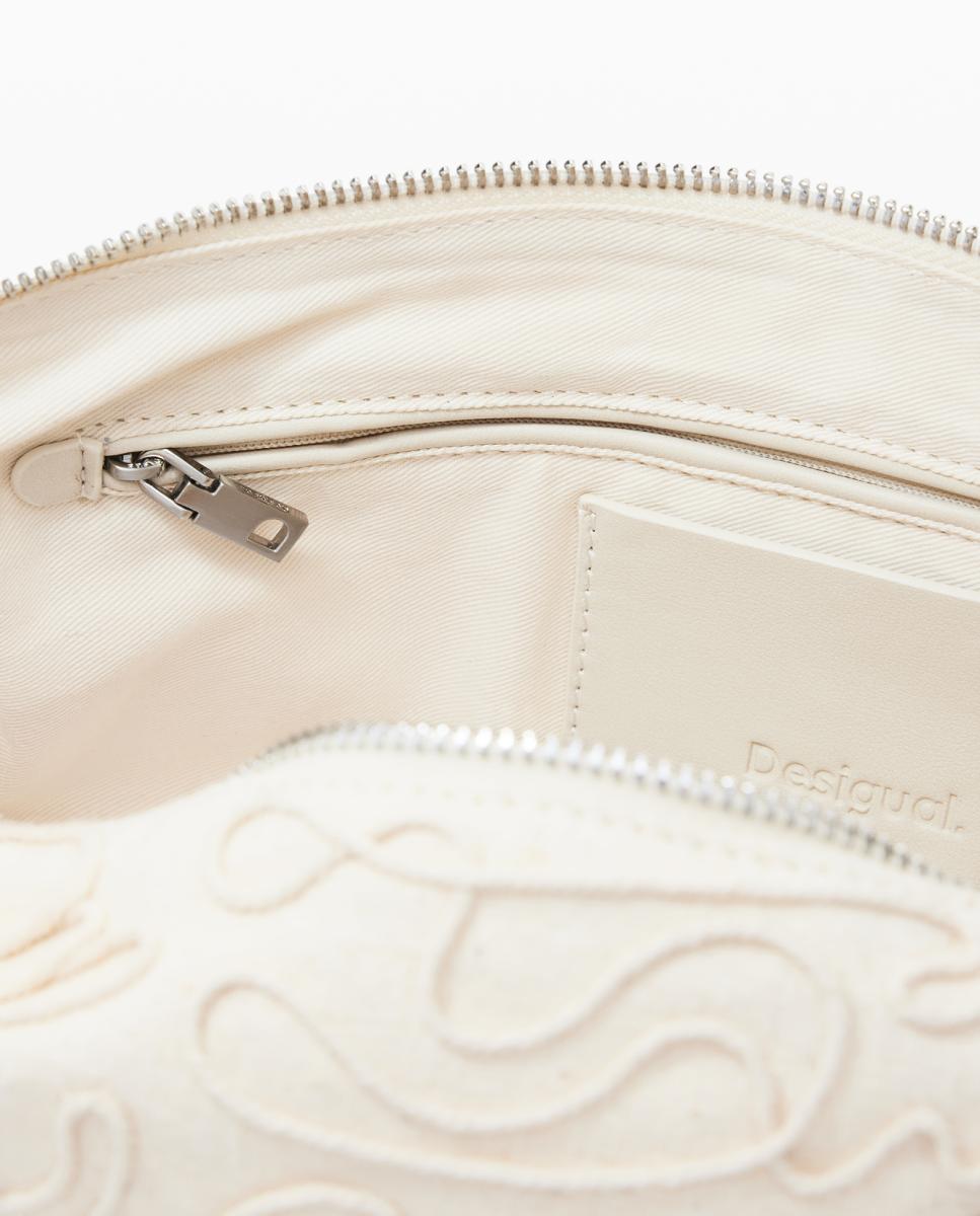 Mala Média de Ráfia com Estampado Floral Branco-4