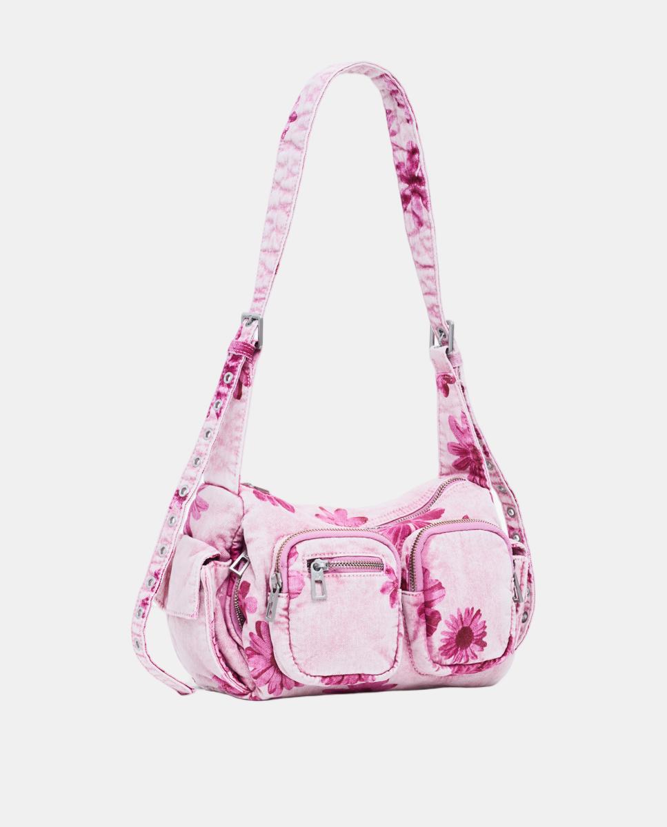 Mala Média de Ganga com Alça de Tiracolo Rosa-2