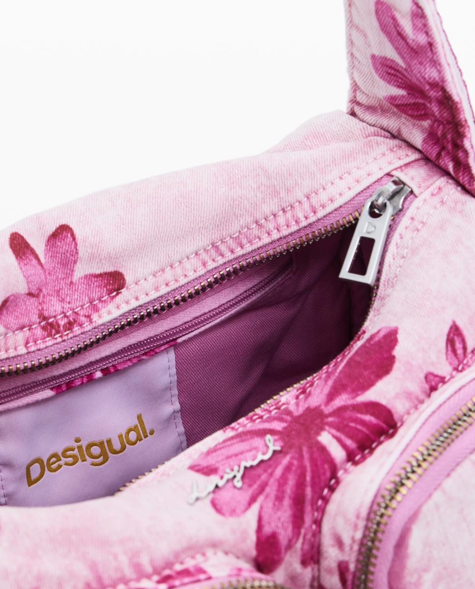 Mala Média de Ganga com Alça de Tiracolo Rosa-4