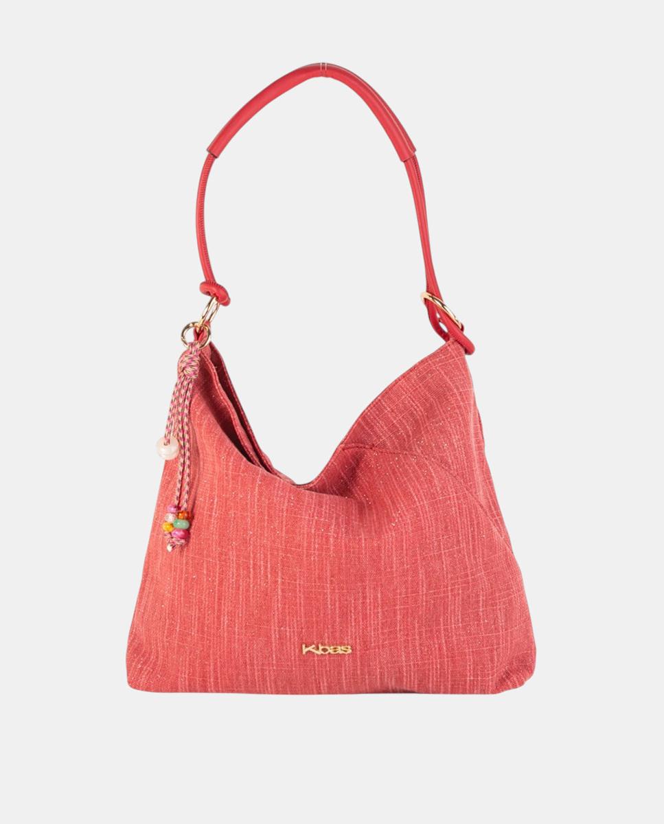 Imagem 0 de Mala Hobo Média de Lona com Alça Firme e Pendente Artesanal