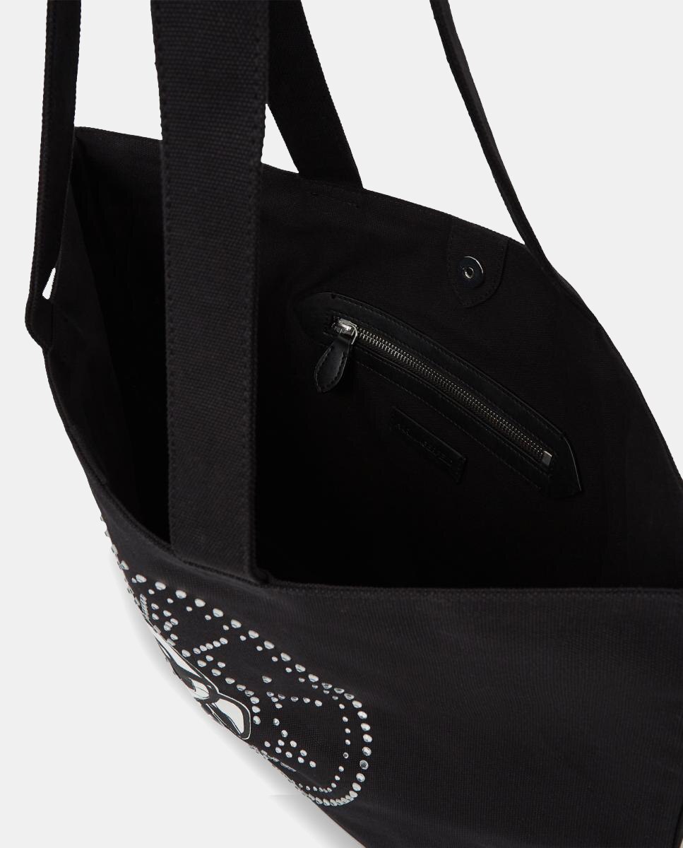Mala Shopper Ikon Circle Karl com Pedraria Preto-4