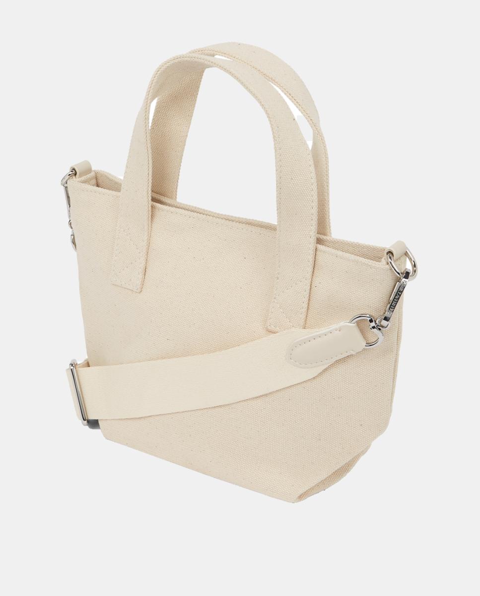 Mala Shopper Pequena Ikon Circle Choupette com Pedraria Creme-2