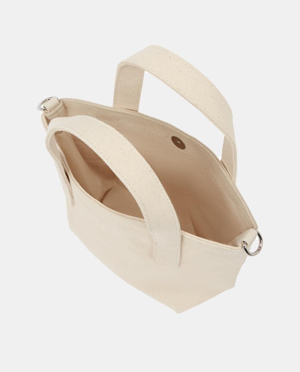 Mala Shopper Pequena Ikon Circle Choupette com Pedraria Creme-3