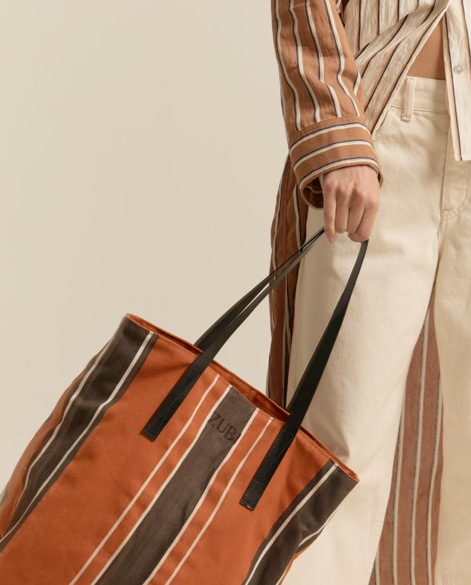 Mala Tipo Tote Baixa - Laranja Bege-4