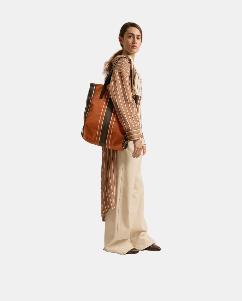 Mala Tipo Tote Baixa - Laranja Bege-5