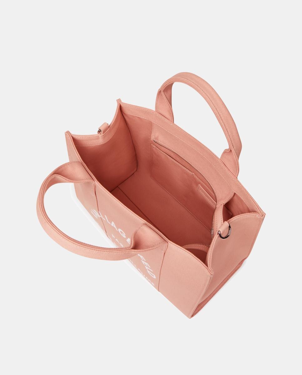 Mala Tipo Tote Média de Algodão Rosa-3