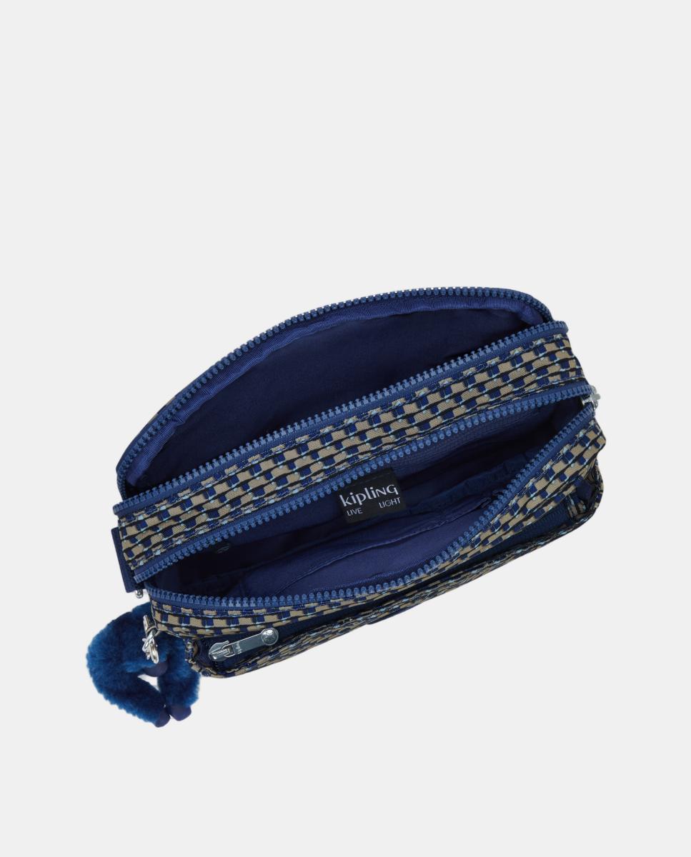 Mala Cruzada Média Versátil com Correia Ajustável para o Ombro Azul-3