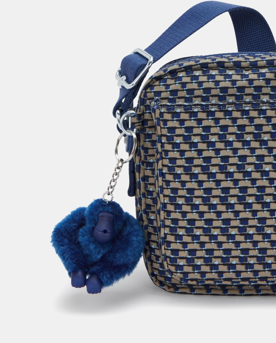 Mala Cruzada Média Versátil com Correia Ajustável para o Ombro Azul-5