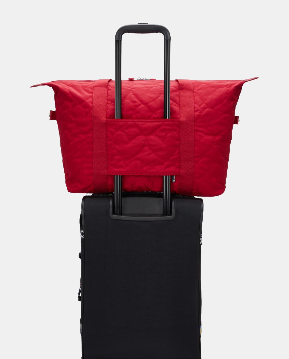 Mala Tipo Tote de Viagem com Capa para Carrinho Vermelho-5