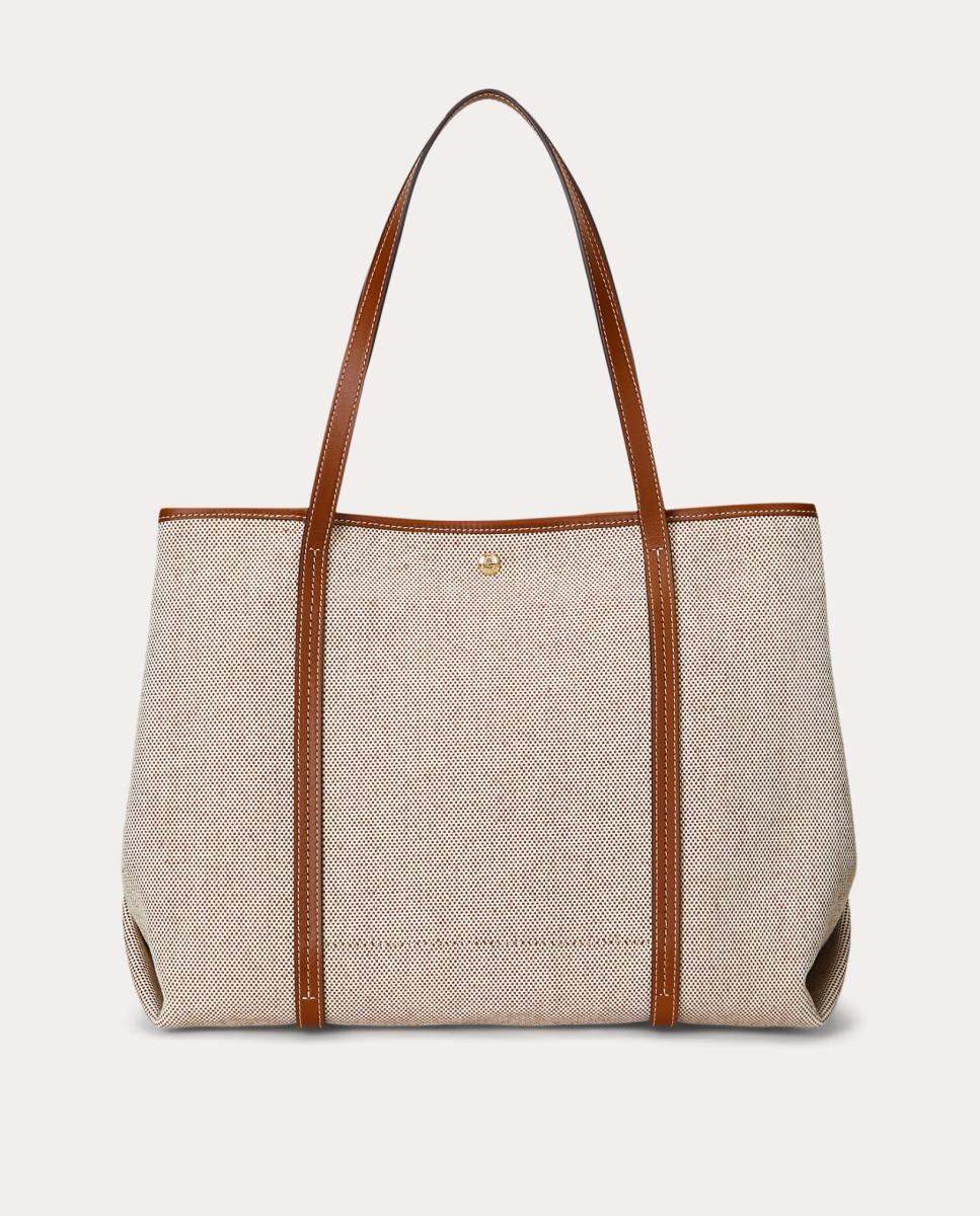 Mala Tipo Tote Emerie Grande em Pele Castanho-claro-3