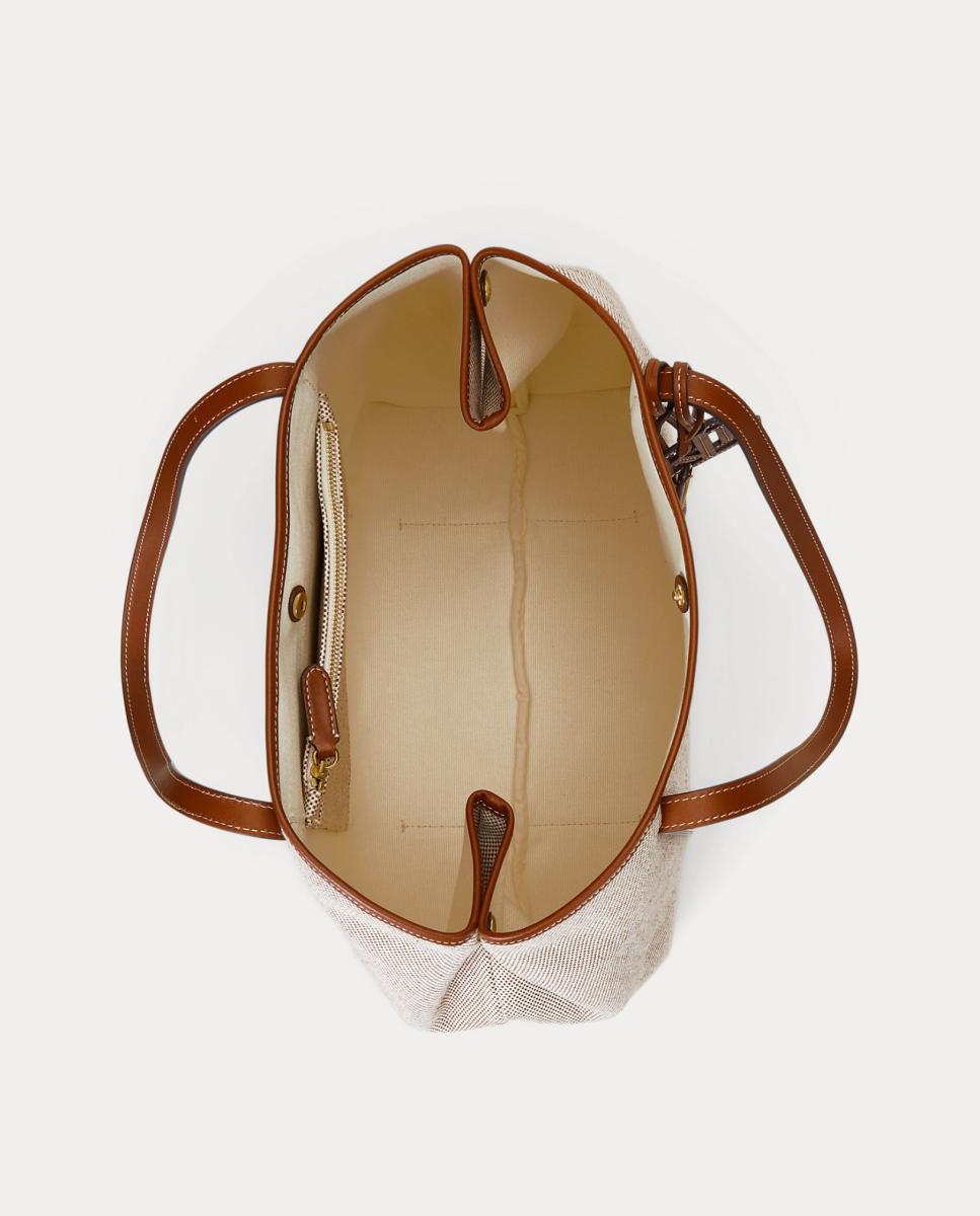 Mala Tipo Tote Emerie Grande em Pele Castanho-claro-4