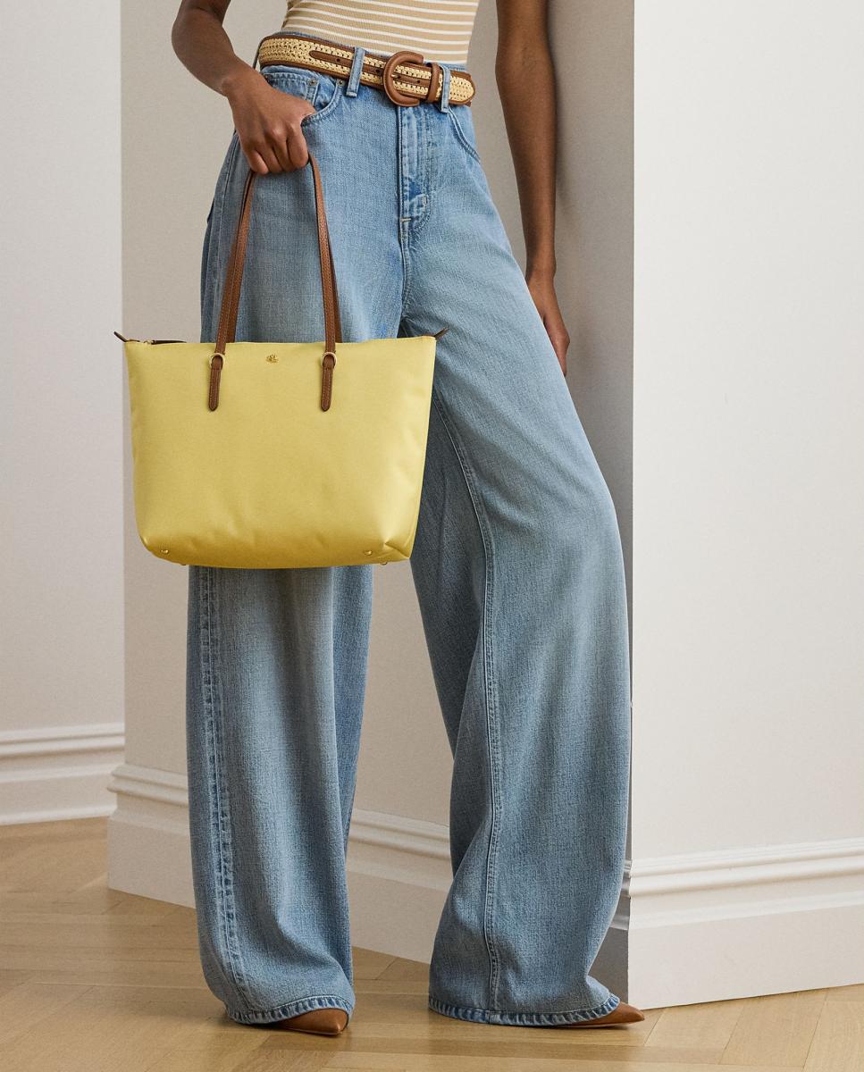 Mala Tipo Tote Keaton Média de Nylon Amarelo-6