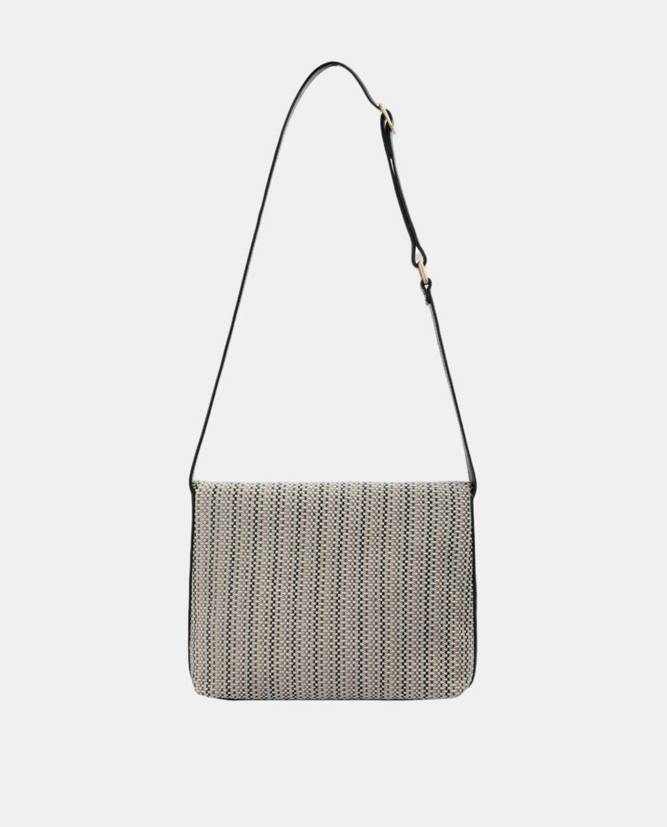 Mala de Tecido Estilo Clutch com Alça de Ombro Natural-2